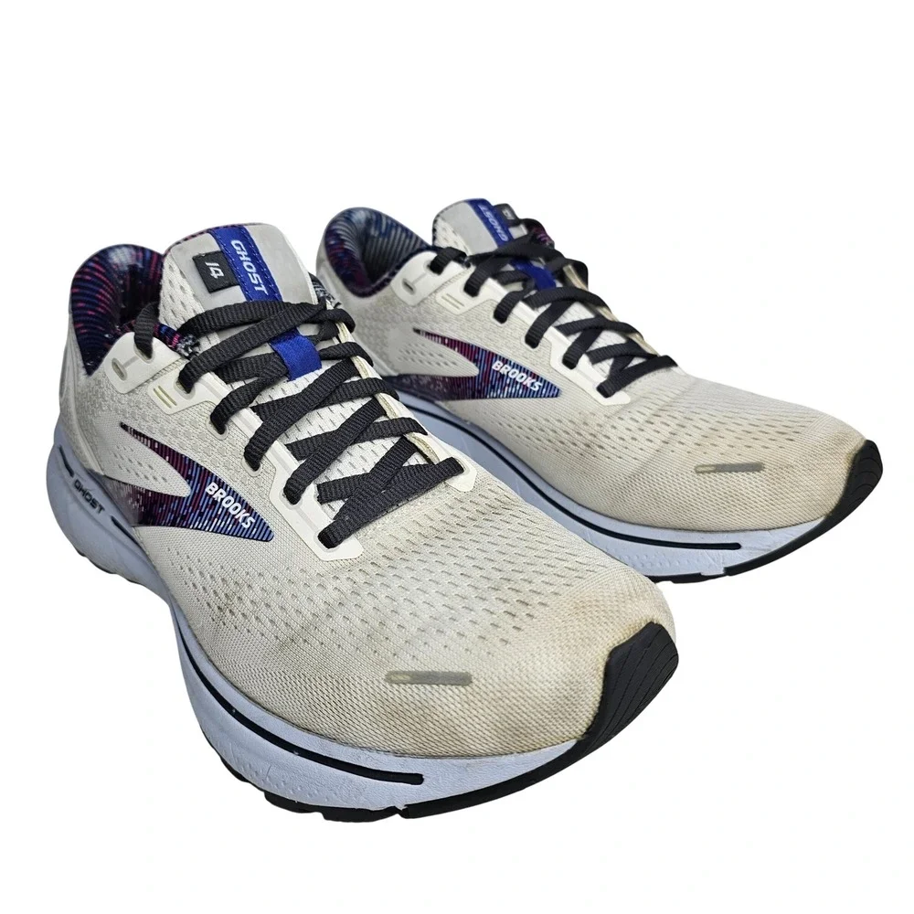 Brooks Ghost 14 Women 11.5 White Running Shoes Neutral Cushion Trainer